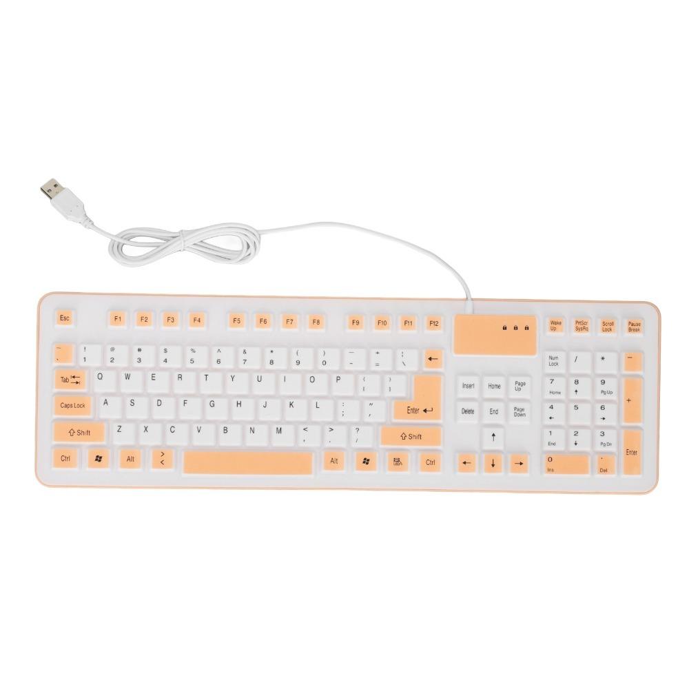 Waterproof Silicone Keyboard Foldable Silent Keyboard Portable USB Wired Keyboard  Laptop Notebook