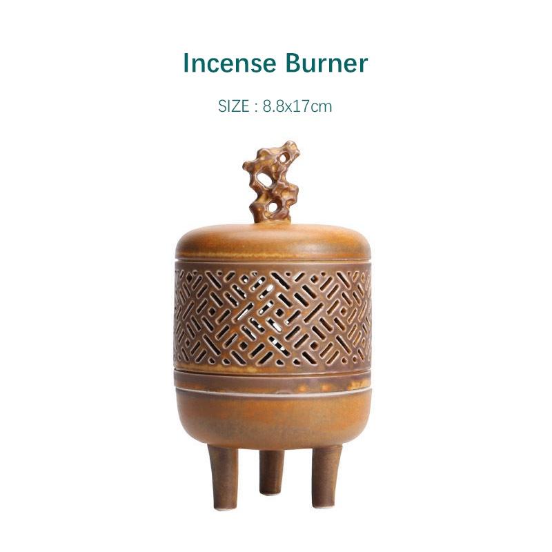 Ceramic Incense Burner Antique Style Indoor Coil Incense Burner Chinese Style Ancient Home Decoration Ornament