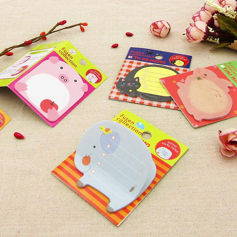 Korean Cute Cartoon Animal Sticky Notes | Tearable Memo Pad | Portable Student Stationery Gift