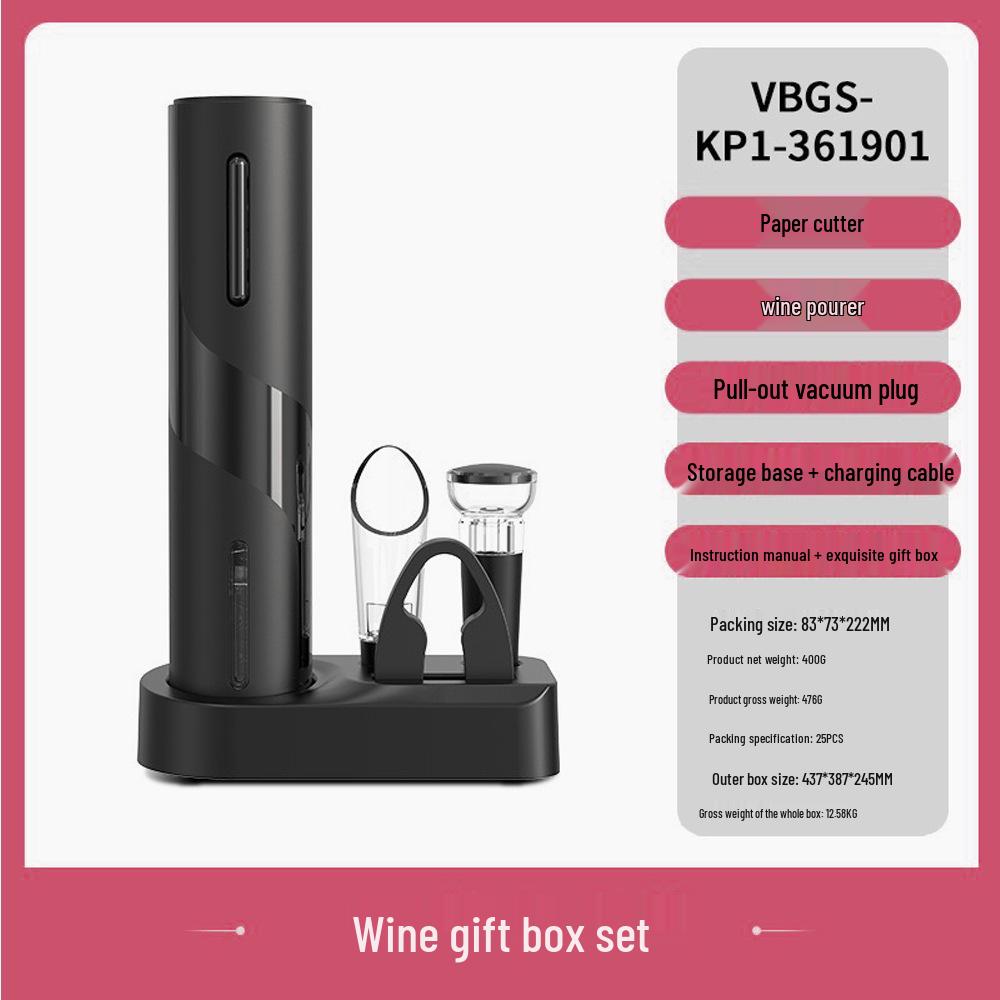 Premium Automatic Electric Wine Opener with High-End Base - Gift Set