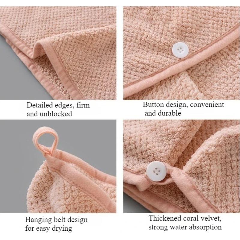 Thickened Dry Hair Cap Breathable Super Absorbent Quick-drying Double-layer Turban Durable Easy To Dry and Secure Shower Cap