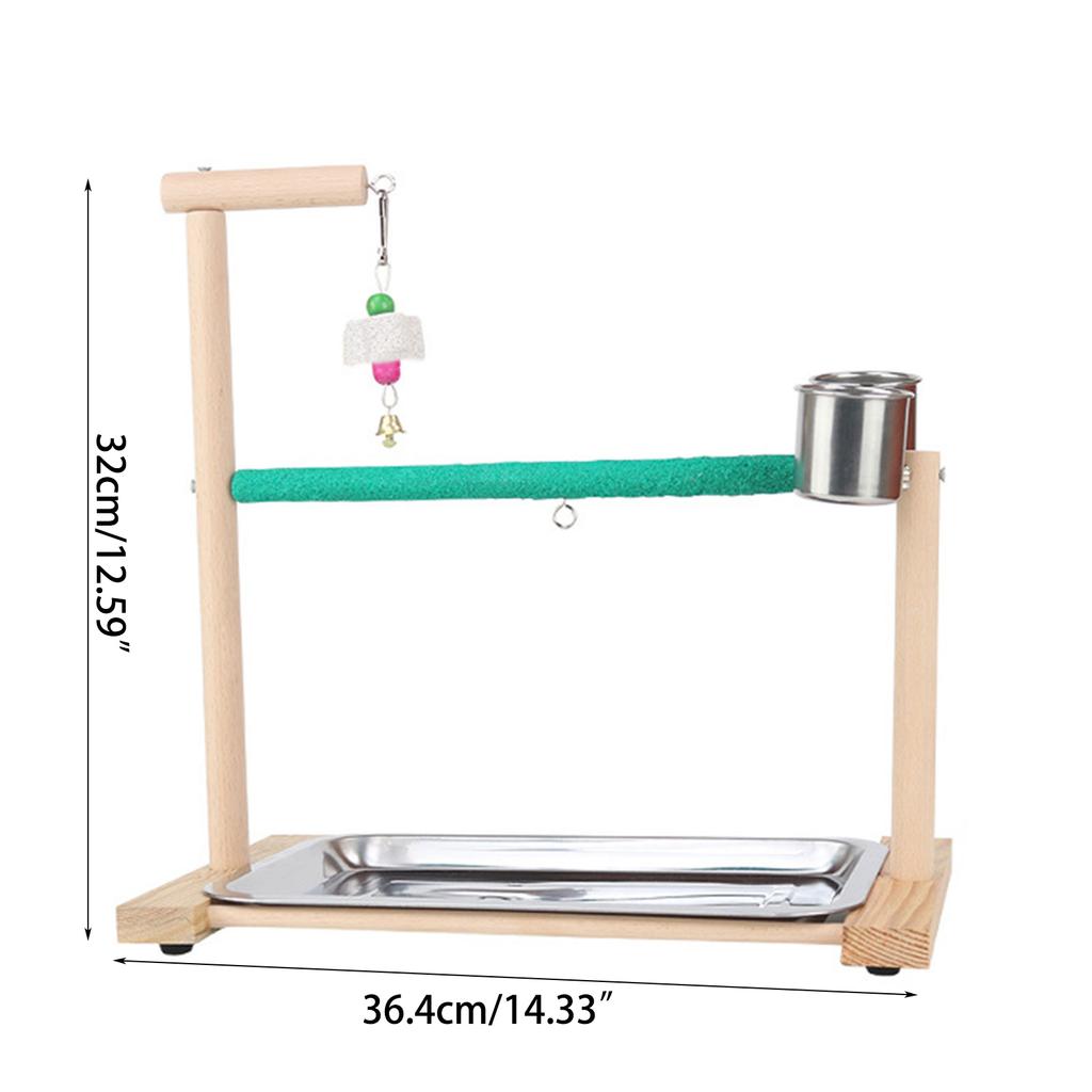 Cușcă pentru papagali Leagăn cu pod cu tavă Bol de hrănire Accesorii în picioare Materiale pentru antrenament în pod pentru papagali