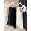 Lace Splicing Irregular Skirt Women's Spring and Summer New Silk Acetate Texture Temperament Thin Hip Skirt