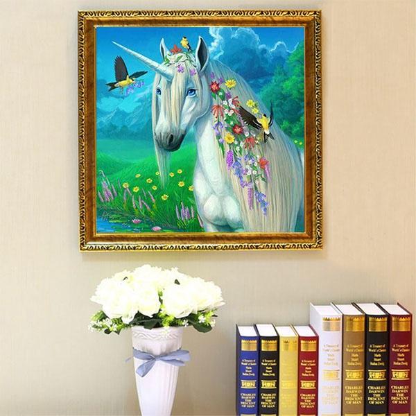 Diamond Painting Kit 5D Cavallo animale,Pittura Diamante Kit complet Bambini Adulti Fai Da Te Strass Ricamo Punto Croce Diamond Arts Craft per la Decorazione Della Parete di Casa Square drill,30x30cm