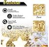 Gouden Shimmer Wandachtergrond, 24 Stuks Vierkante Sequin Glitter Achtergrondpaneel Voor Verjaardagen, Bruiloft, Halloween Kerst