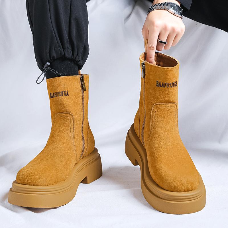 Smoke Stiefel Herren Pendler Buchstaben Martin Schuhe Winter Chelsea Stiefel Britischer Wind Motorradstiefel 5043-R