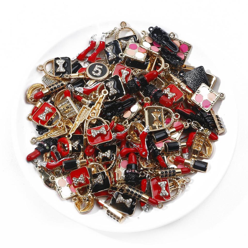 2/4Pcs Droping Öl Insetting Diamant Schönheit Element Legierung Metall Zubehör Für Schmuck Komponenten Herstellung DIY Halskette Armband ohrring