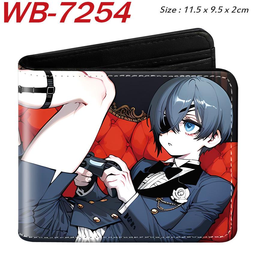 Black Butler Anime Short Bi-Fold Leather Wallet Full Color Print Card Holder Coin Purse