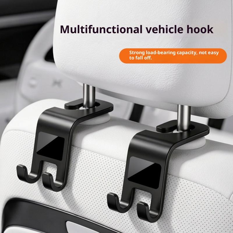 Slim Design Car Headrest Hooks Multifunctional Invisible Seat Hanging Holder for Handbags Purse Groceries Car Travel Use