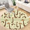 1PC Giraffe Pattern Office Round Area Rug, Mat Suitable For Office, Under Office Chairs Bedroom Living Room Home Decor, Room Deco