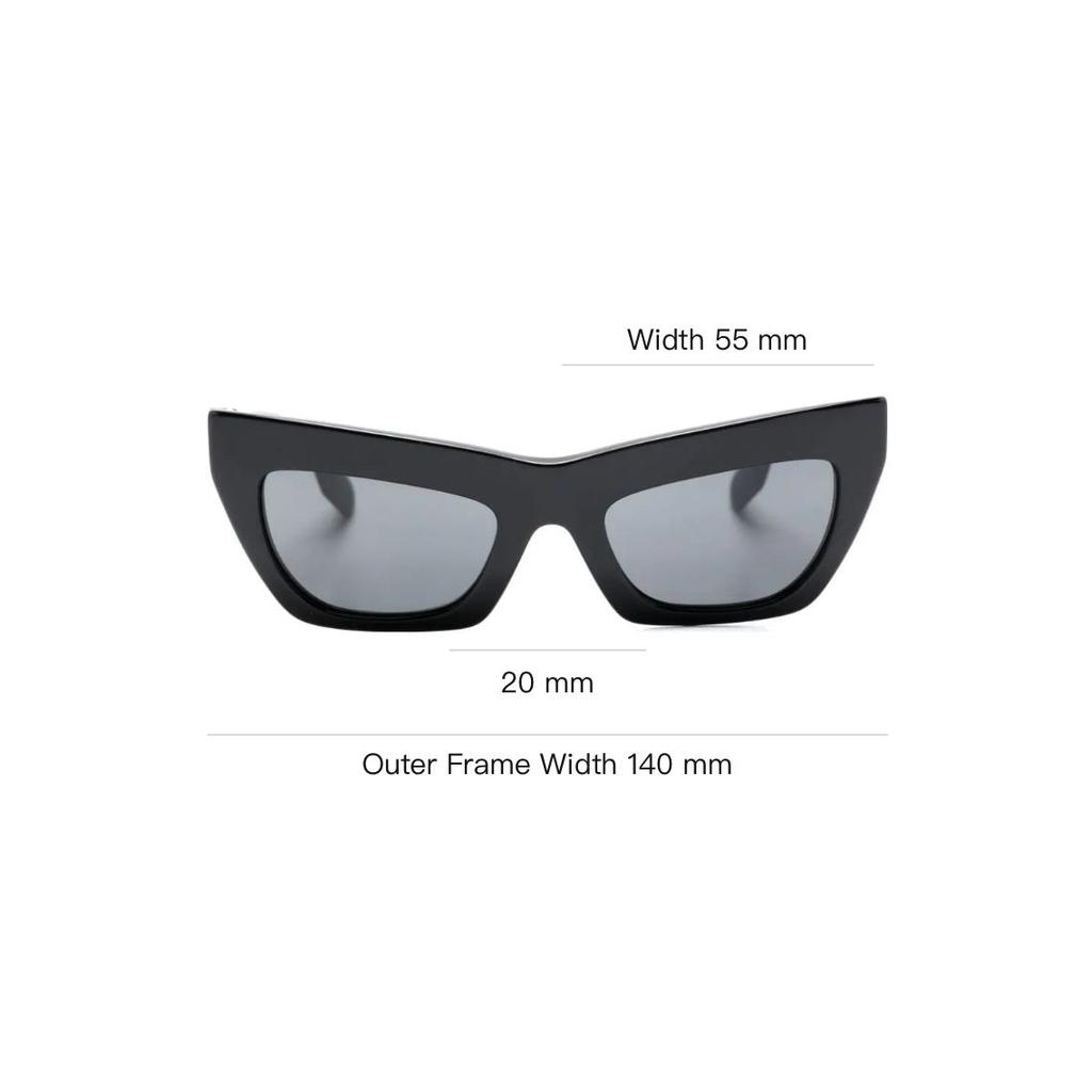 Burberry Logo Pattern Acetate Cat Eye Sunglasses Women Sunglasses Black BE4405