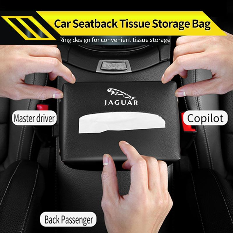 Car Tissue Box Armrest Storage Case Seatback Napkin Holder Accessories For Jaguar XF XJ XE S-Type F-Type X-Type F-Pace I-Pace NN55
