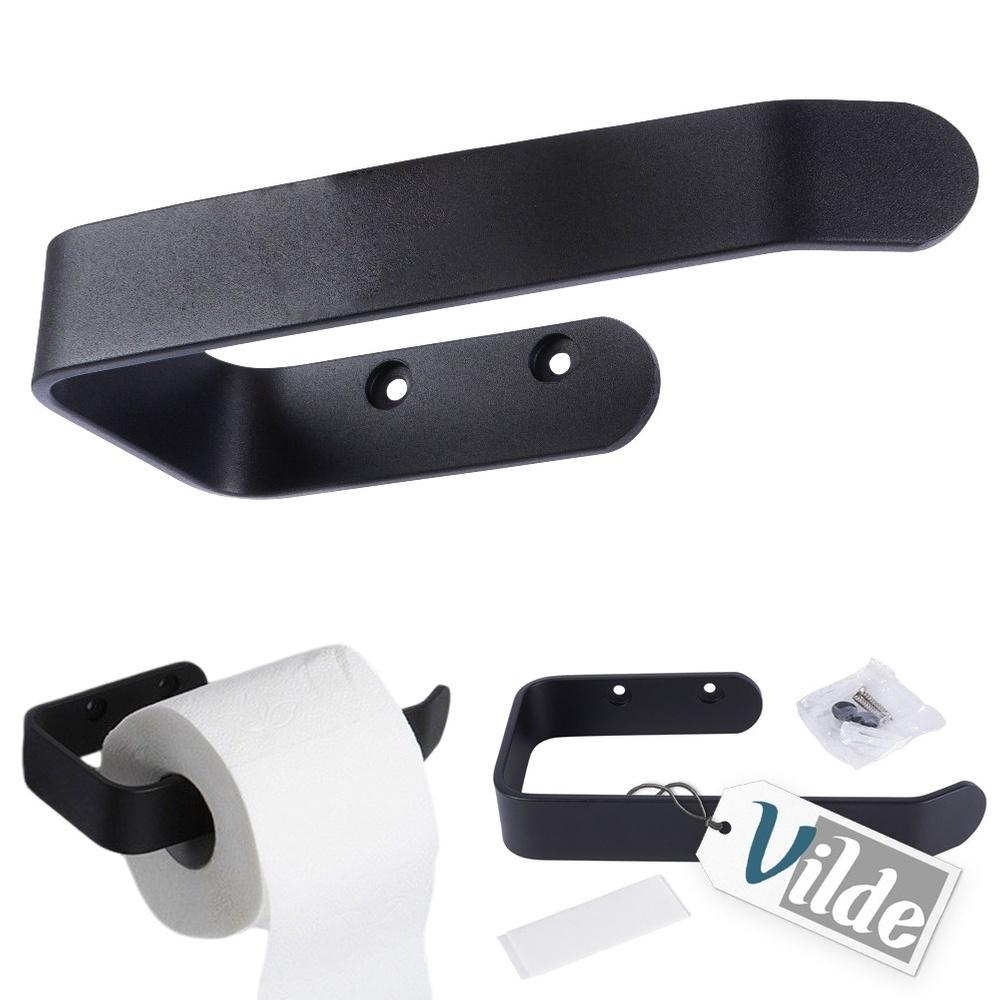 Black metal toilet paper holder