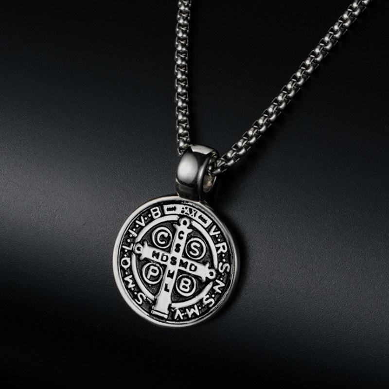 Cruz de San Benito Colgantes Religiosos Acero Inoxidable Exorcista Italiano Collar de San Benito Joyería