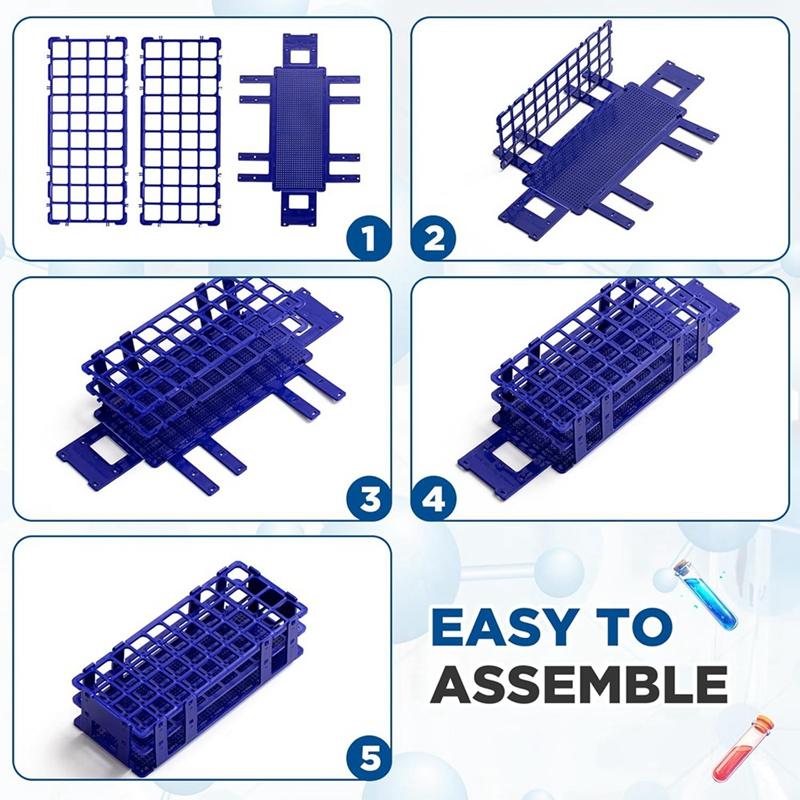 2025 New 4 Pcs Plastic Test Tube Rack Test Tube Holder Rack Detachable Tube Holder For 16Mm Test Tubes