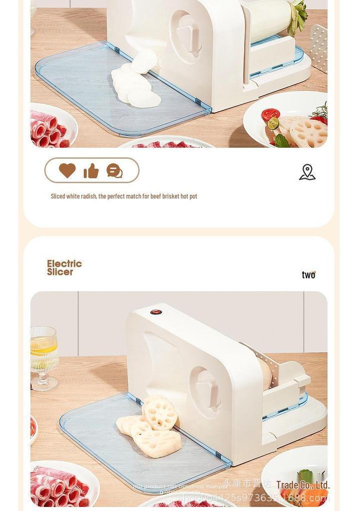 Compact Electric Meat Slicer for Frozen Lamb & Beef