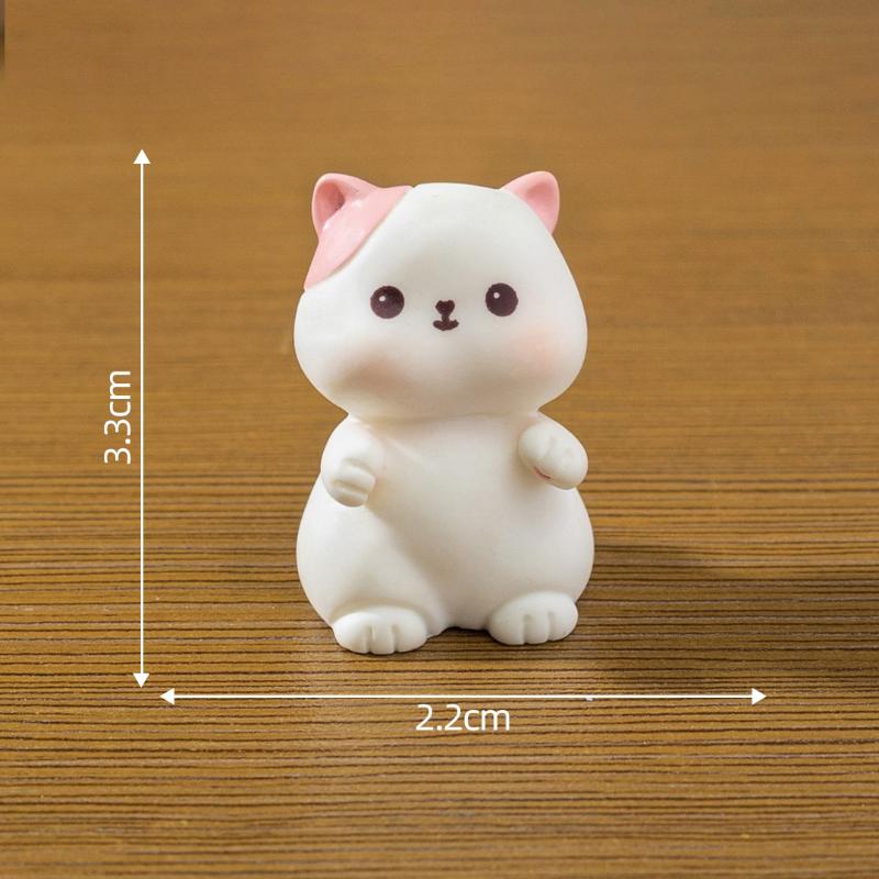 Cartoon Cat Figurines Miniatures Cute Diy Handicraft Mini Cat Ornament Resin Crafts Kitten Statue Micro Landscape Ornaments