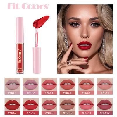 12-color Non-stick Cup Matte Lip Gloss Matte Velvet Waterproof Non-stick Cup Non-smudge Liquid Lipstick Lip Gloss Lip Glaze