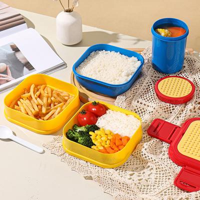 Erwachsenen Bento Box mit auslaufsicheren Fächern Aufbewahrung Lunchbox BPA-frei Lebensmittel Zwei stapelbare Mikrowellen- und spülmaschinenfeste Behälter