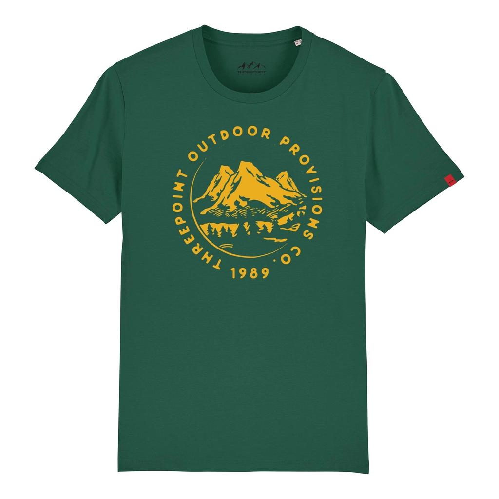 Threepoint Outdoors Bottle Green Mountain Range T-Shirt