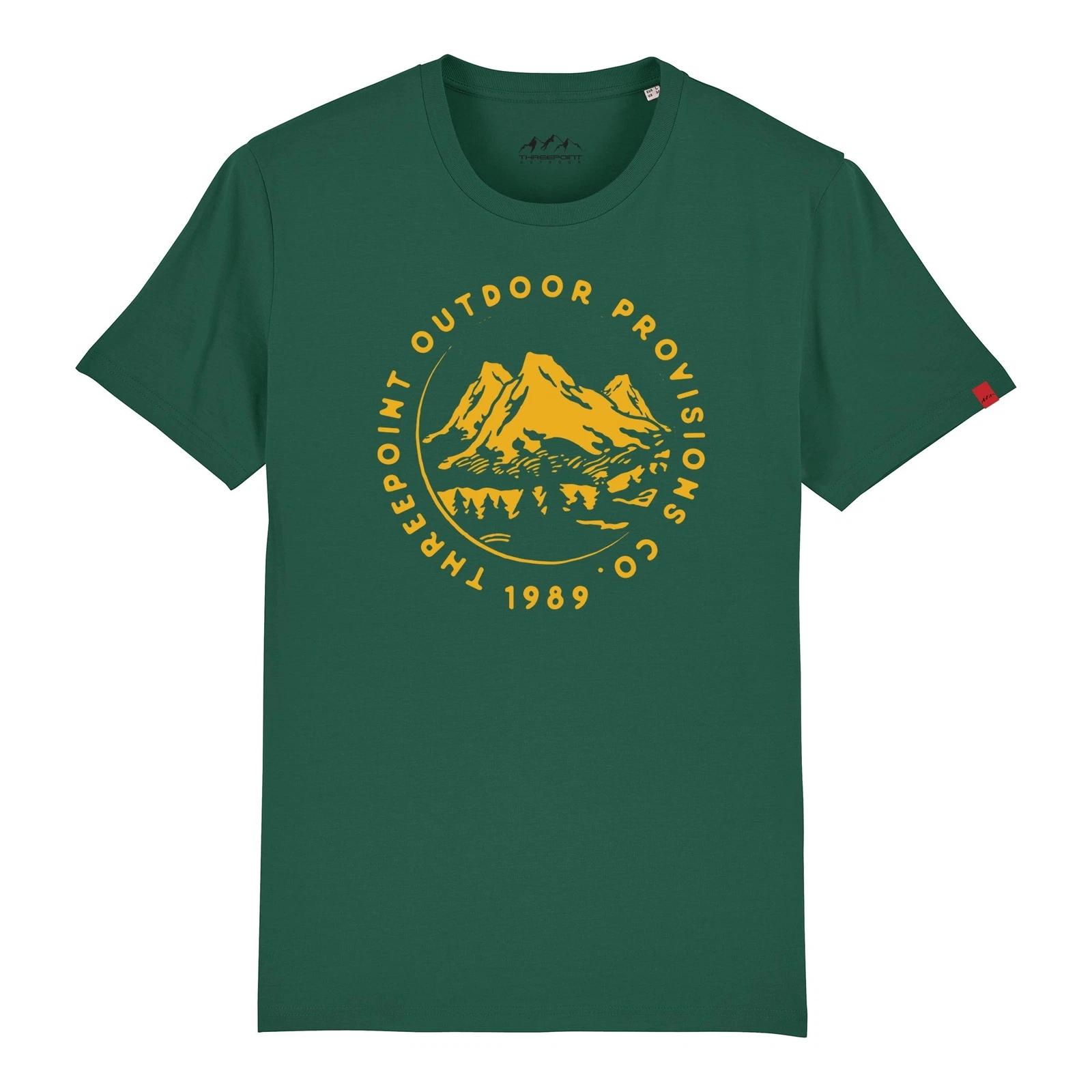 Threepoint Outdoors Bottle Green Mountain Range T-Shirt XL