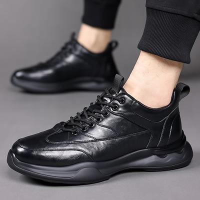 Men Shoes Slip On Fashion Non-slip Leather Sneakers Lightweight Tennis Shoes Man Outdoor Breathable Casual Shoes Men Flats