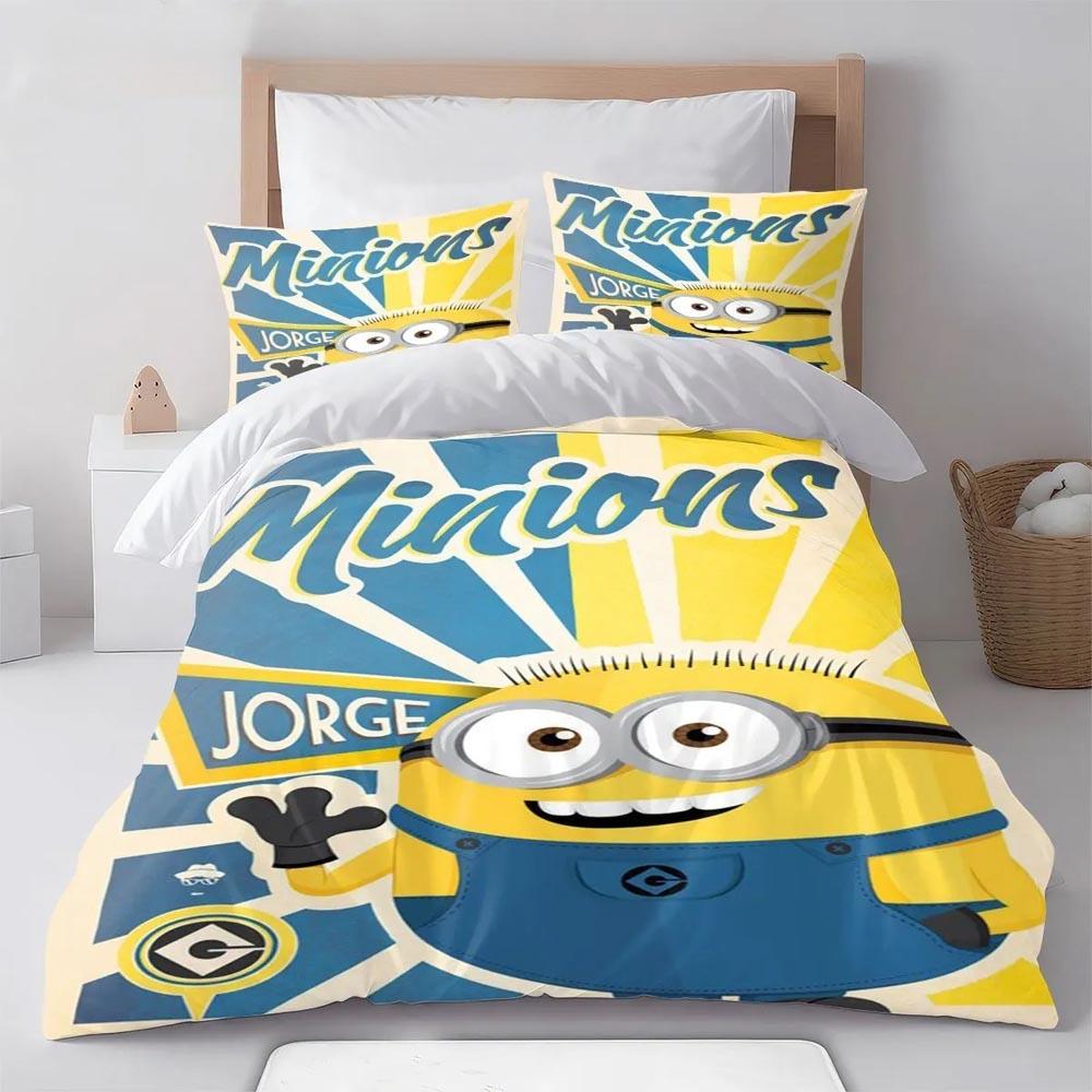 Despicable Me M-Minions Duvet Cover Pillowcase Bedding Set Adult Boy Girl Bedroom Decoration Children Gift Single Double Size