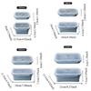 4pcs Large Capacity Silicone Lunch Box Rectangular Fresh Keeping Box Foldable Lunch Box  Picnic