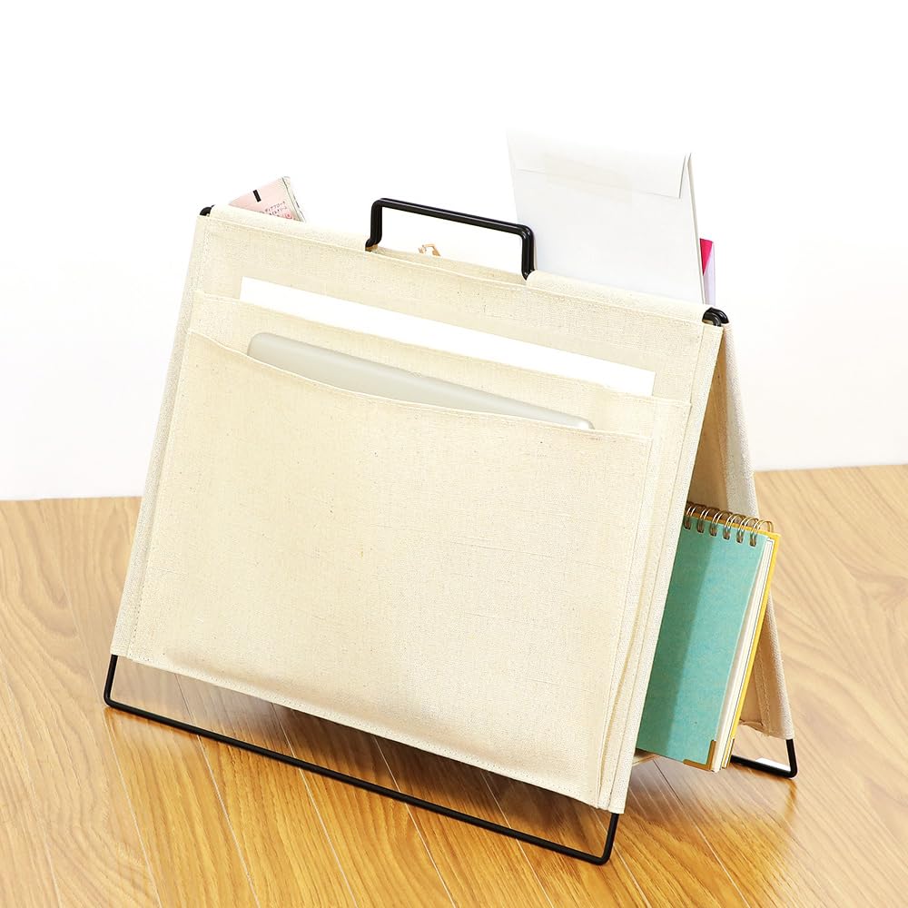 Bestco ND-3601 Folding Storage Stand with Pockets, Tool Type, Ivory, Floor Rack