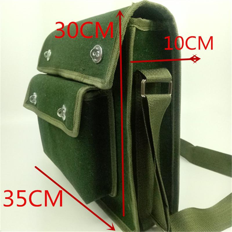 Extra Large Wear-Resistant Canvas Electrician Tool Bag with Shoulder Strap - Multifunctional Repair Bag