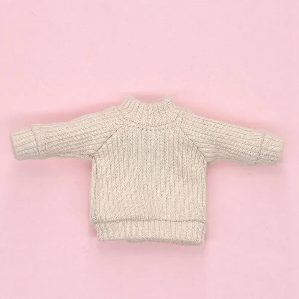 1/12 Doll Clothes Knitted High Collar Sweater For 1/11 BJD Dolls Accessories Fashion ob11 Dolls Tops Bottoming Pullover