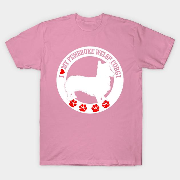 T-Shirt Damen Ich liebe meinen Pembroke Welsh Corgi T-Shirt Harajuku Print Kawaii T-Shirt Sommer Kurzarm Damen T-Shirt Oberteil