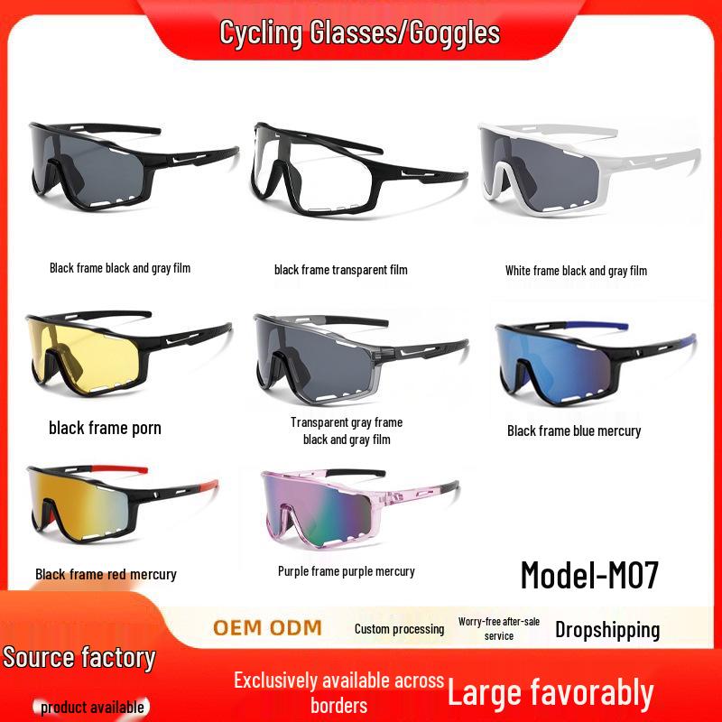 Women's Windproof UV Protection Cycling Sunglasses with Large White Transparent Frame