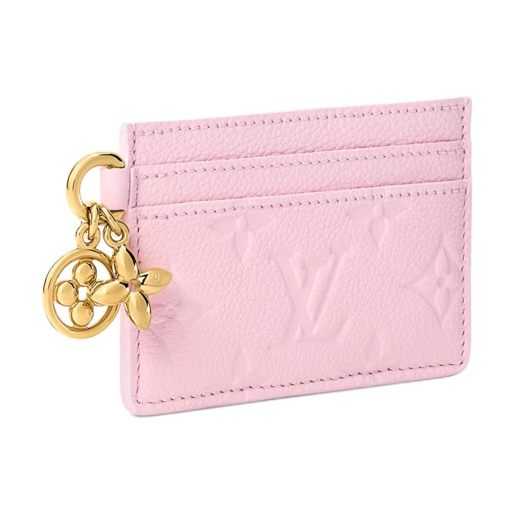LOUIS VUITTON Cow Leather Card Holder Women's Paper Waste Pink M27888