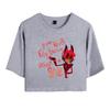 Sommermode Damen Sexy Hazbin Hotel Grafikdruck Kurzarm Crop Top Lustige T-Shirts Hipster Oansatz Coole Tops