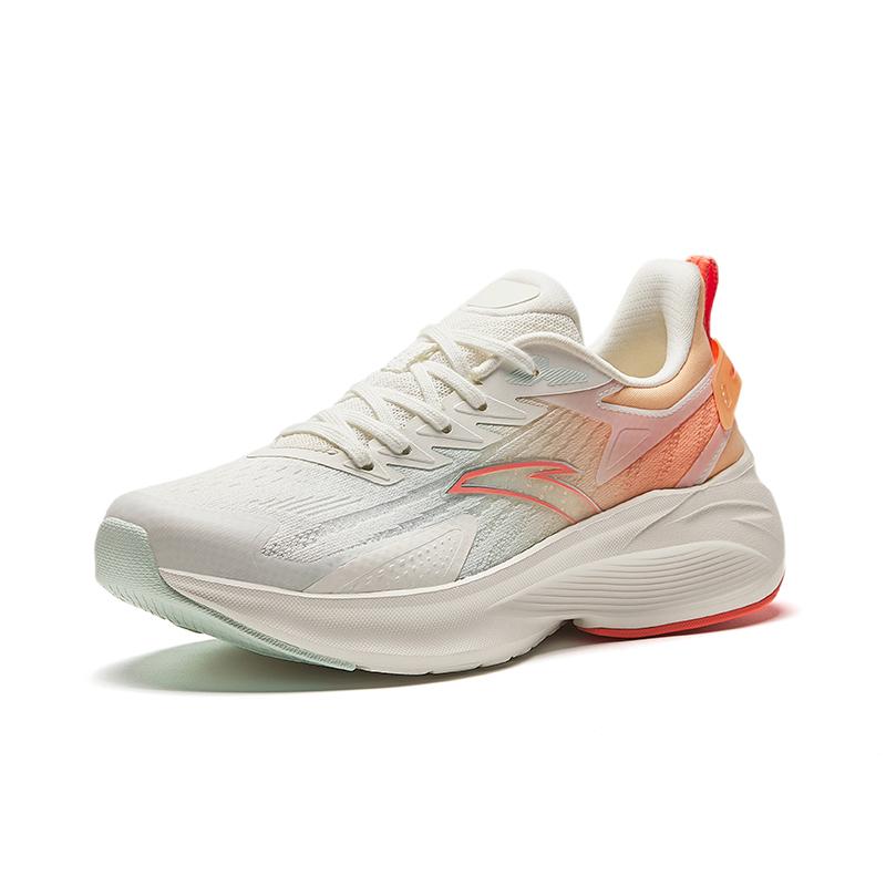 Anta Stinger 5 Sprint Long Distance Running Shoes Women's White Orange Sneakers 922415552-53