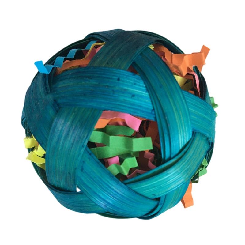 3Pcs Bird Foraging Toys Parrot Cage Shredder Toy 2.4-in Foot Ball Chewing Toys for Small Animals Gerbils Hamsters