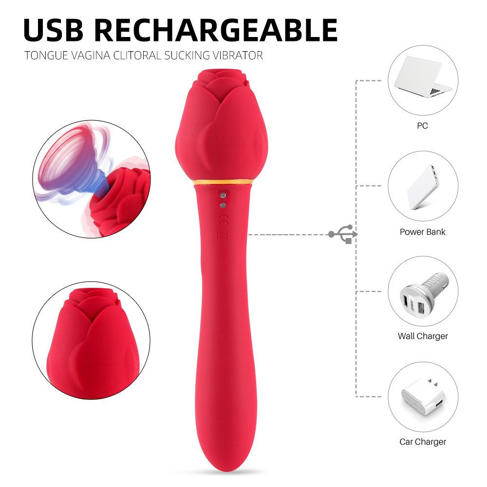 Vibratore clitorideo alla rosa: Massaggiatore Succhiante e Vibrante per il Piacere Femminile