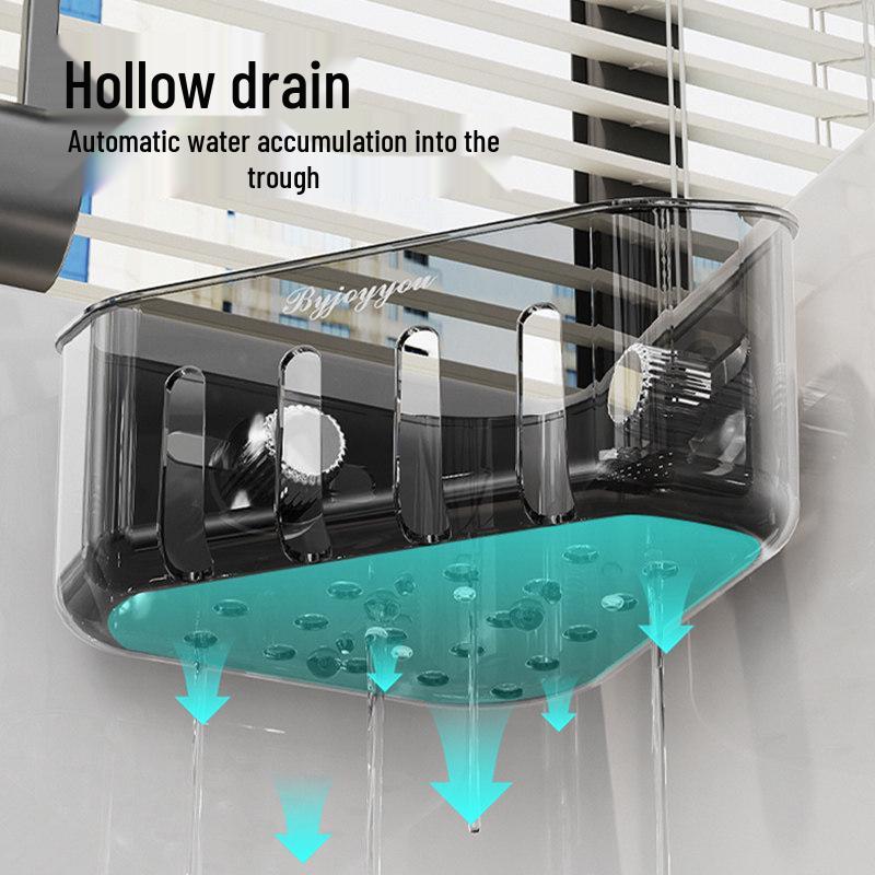 Corner Sink Storage Rack - Multi-functional Sponge & Dish Organizer with Suction Cup Wall Mount