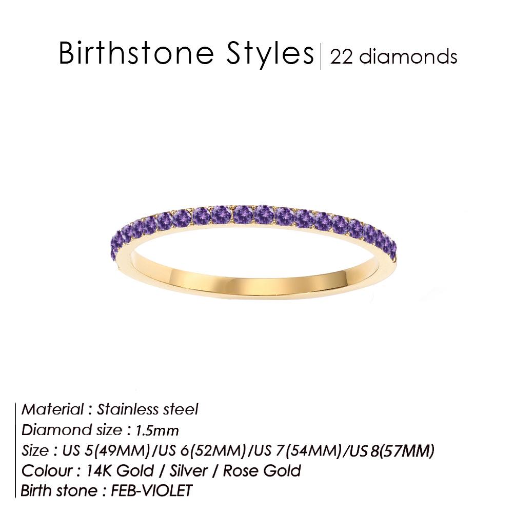 eManco European Zircon Ring: Titanium Steel Women's December Birthstone Rhinestone Finger Ring