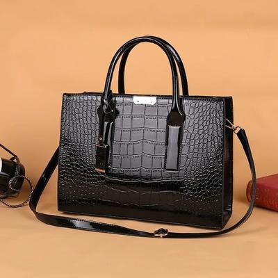 Shoulder Bag Ladies Crocodile Pattern Large Capacity Crossbody Handbag for Women