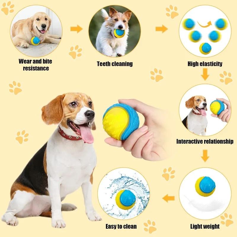 Dog Toy Ball Squeaky Interactive Dog Toy Pet Dog Ball for Large and Medium Dogs Play and Training 2.5 Inch Easy Catch Dog Toy