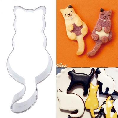 1PC Stainless Steel Cookie Cutter Cat Shadow Cake Biscuts Cutter Fondant DIY Mold