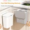 9l Wall Mounted Trash Can Kitchen Cabinet Storage Smart Bucket For Bathroom Recycling Hanging Trash Bins Kitchen Accessories