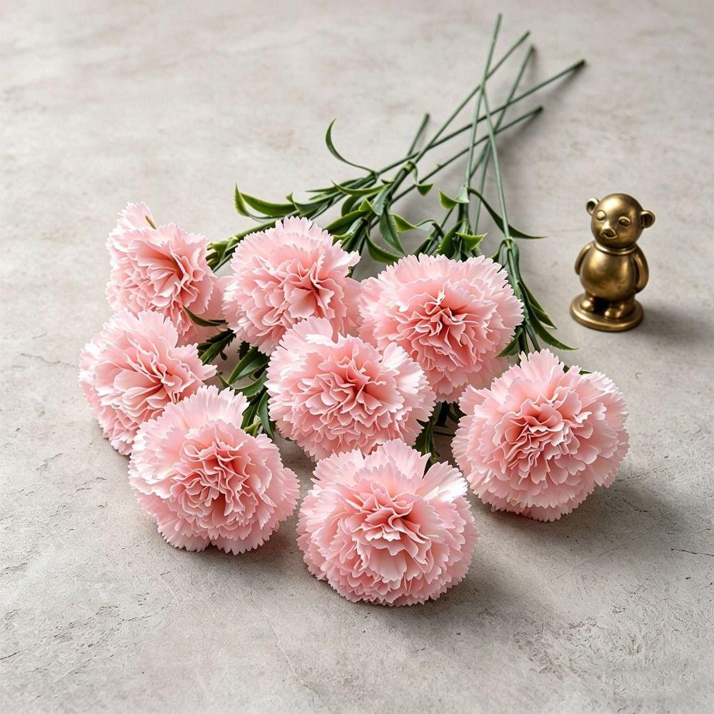 10Pcs Lifelike Artificial Carnation Silk Fake Bouquet Floral Arrangement Flowers Mother's Day