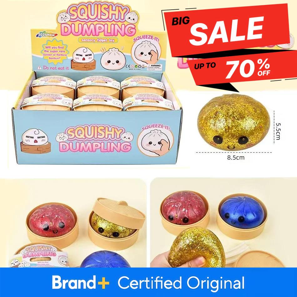 Bai Fen Bai Toys Squishy Bun Stress Relief Fidget Hot Glitter Dumpling Squishy With Box Dumplings Sensory Squeeze Toy For Stress Relief Fans Gift