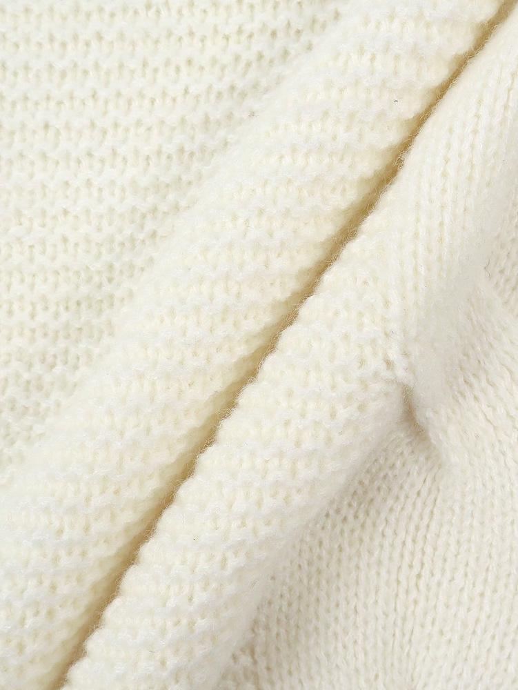 Women's Autumn/Winter Bell Sleeve Knit Sweater - Solid Color Casual Style