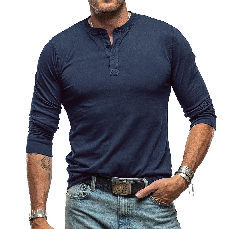 

Men’s Long Sleeve Cotton Henley Shirt S
