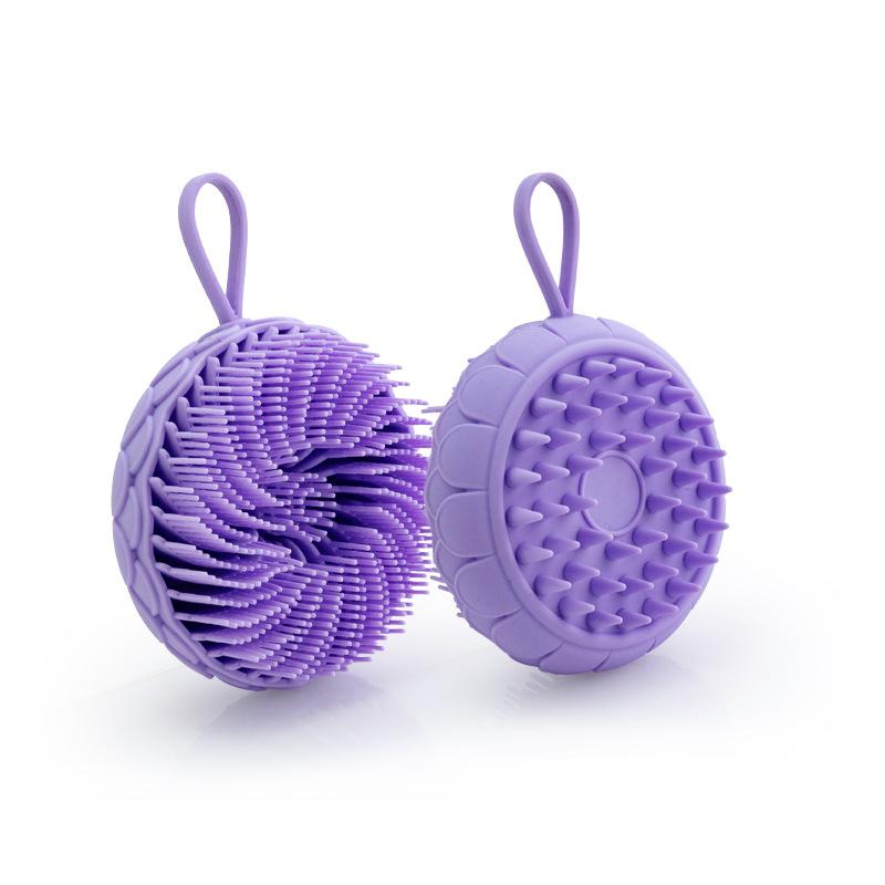 1PC New Lotus-shaped Silicone Bath Brush with Lanyard Dry and Wet Rubbing Artifact Shampoo Facial Cleanser Bath
