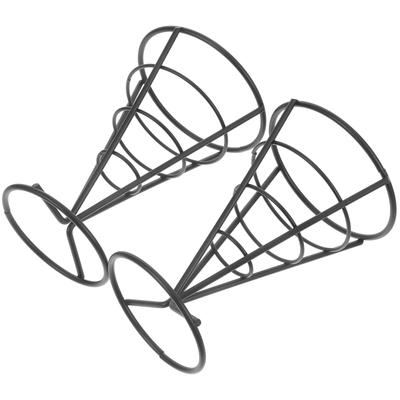 2 Pcs Cone Snack Holder Charcuterie Cones French Fries Stand Appetizer Serving Basket Display Holders Cardboard
